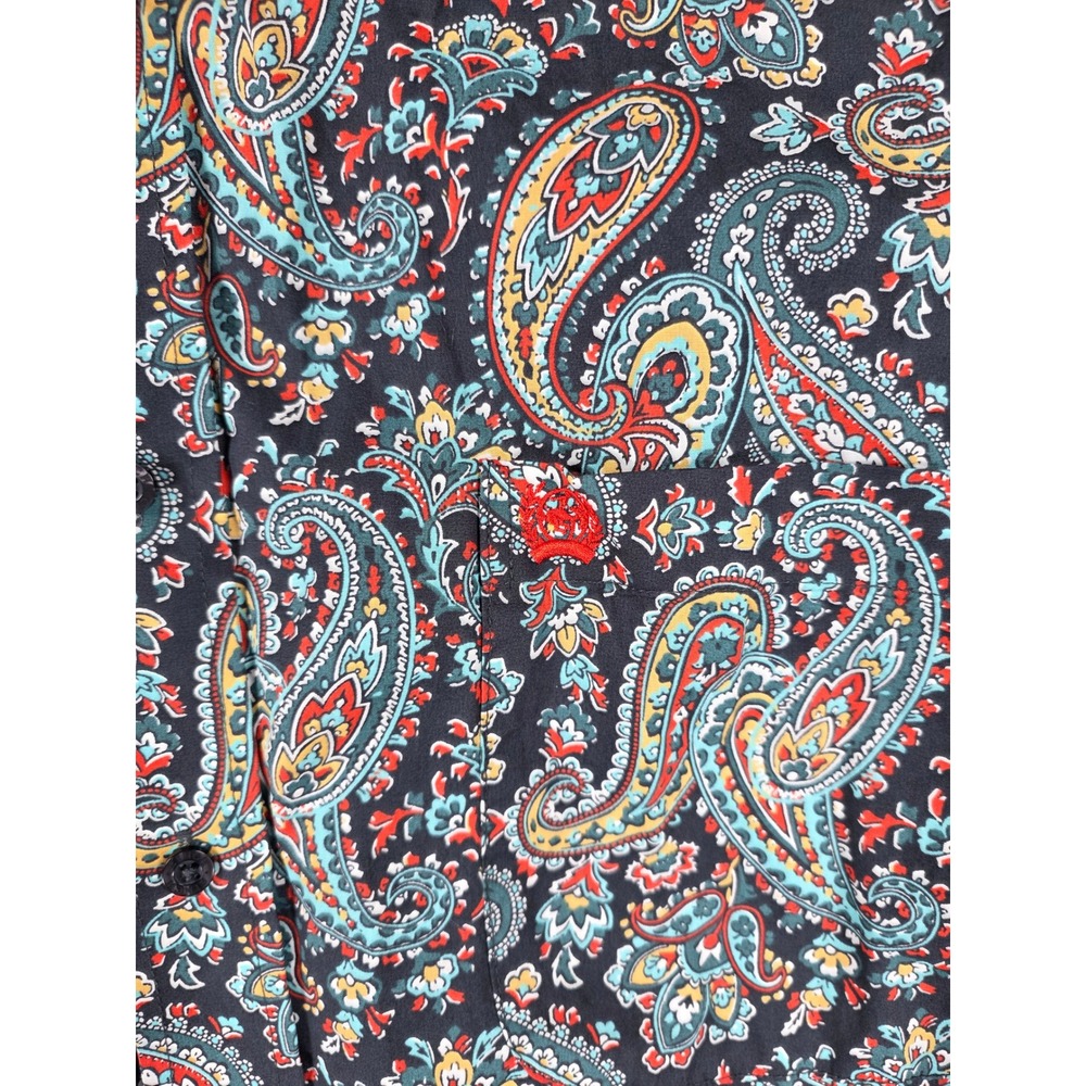 Cinch Mens XXL Long Sleeve Paisley Button Up Western Shirt Multicolor Cotton - Picture 5 of 7